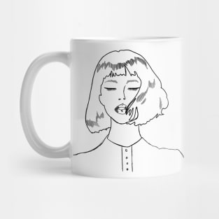 Girl line art portrait Mug